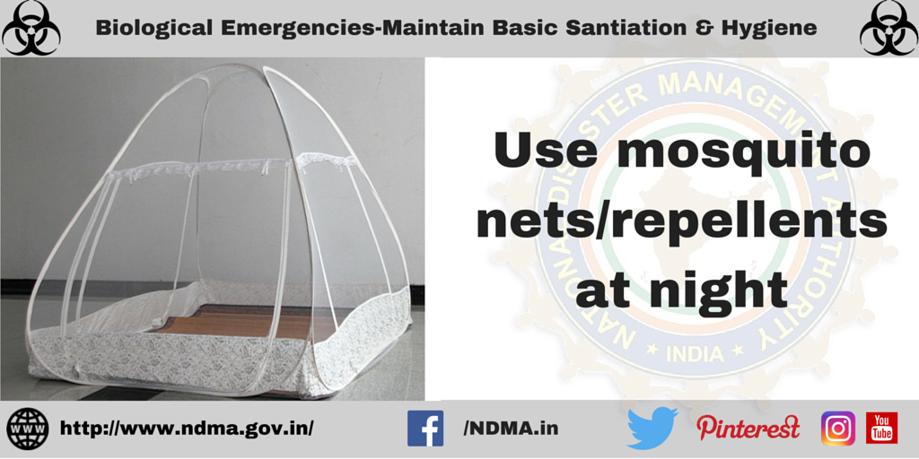 Use mosquito nets/repellents at night